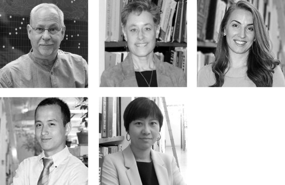 Domingo Gonzalez Associates senior design team. Top (l to r): Domingo Gonzalez, president; AC Hickox, vice president; Ilva Dodaj, senior associate. Bottom (l to r): Phat Quach, associate; Sherry Lin, director