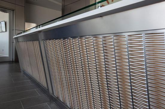 Stainless Steel, Seastone finish, Kente screen pattern at Kossen Equipment, Inc., Jackson, Mississippi