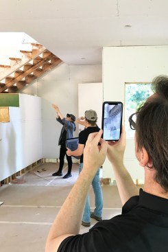 Visualizing a proposed stair design prior to construciton in augmented reality