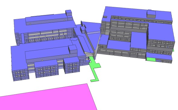 Energy model of the Martin Army Community Hospital, in Fort Benning, Ga., conducted in IES VE.