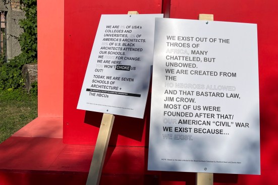 Detail, WE The 7: A Conversation with the African Diaspora, an exhibition curated by Morgan State University School of Architecture and Planning assistant professor Coleman A. Jordan, on display at the 2021 Venice Architecture Biennale’s ArchiAfrika Pavilion
