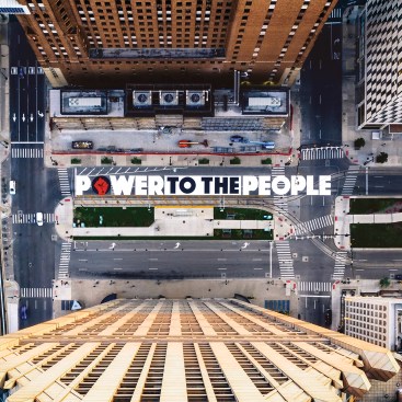 Power to the People, a mural by artist Hubert Massey on Woodward Avenue in Detroit