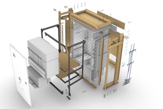 Exploded view, Katerra bath kit