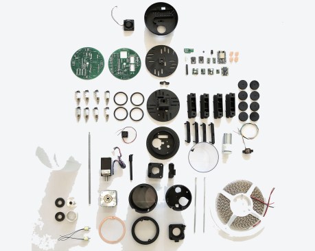 Unassembled Fiberbot components