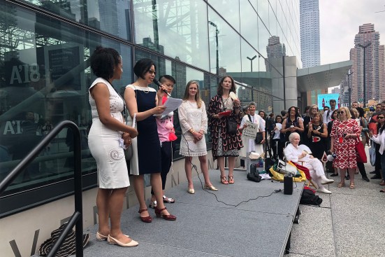 From left to right: Pascale Sablan, Rosa Sheng, A. L. Hu, Julia Murphy, Caroline James, Beverly Willis.