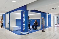 The inclusive restrooms in the I. King Jordan Student Academic Center at Gallaudet University in Washington, D.C., by MixDesign