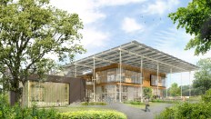 View from the northwest, the Kendeda Building for Innovative Sustainable Design
