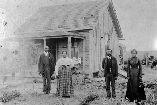 "Exodusters," by Nicodemus Historic District, Nicodemus, Graham County, KS. Kansas Nicodemus Graham County, 1933. From the 2020 organizational grant to Black Reconstruction Collective for the exhibition of "Black Reconstruction Collective Manifesting Textile."