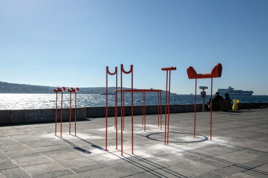 Soraia Teixeira's "Public Devices for Therapy," Besiktas Peer in Istanbul, 2020, from the 2020 organizational grant to Istanbul Foundation for Culture and Arts for the exhibition "Empathy Revisited: designs for more than one, 5th Istanbul Design Biennial."
