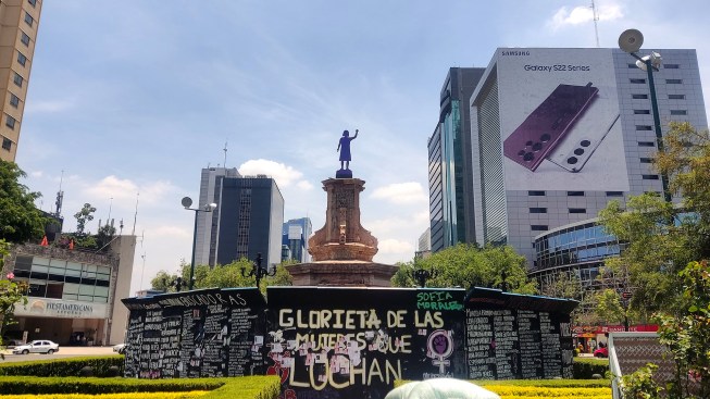 The "Women Who Fight Roundabout" monument in Mexico City
