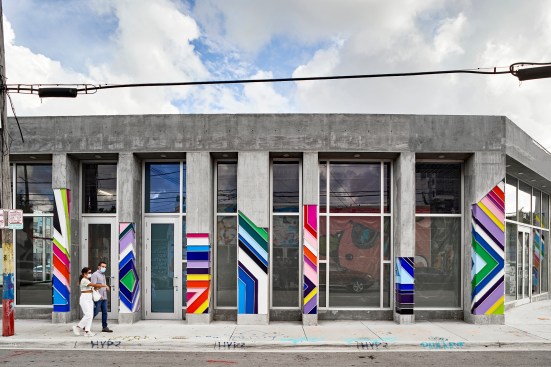Troy Simmon's integrated sculpture at the Wynwood 2300 Building in Miami.