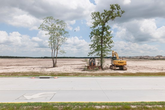 Construction that recently started on a new development in Humble, part of Harris County
