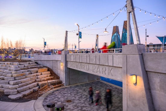 Howard Park is instead a re-imagined destination for locals and visitors alike. It’s a gathering place and an area for outdoor exploration. It’s fun, family friendly, and accessible.