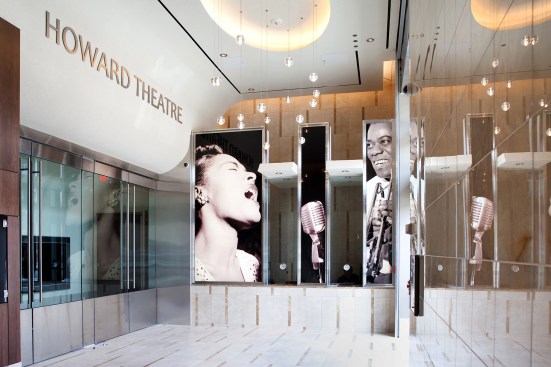 The lobby of the Howard Theatre in Washington, D.C., a project by Michael Marshall Design