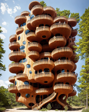 Treehouse designed by conceptual artist Hassan Ragab using Midjourney.