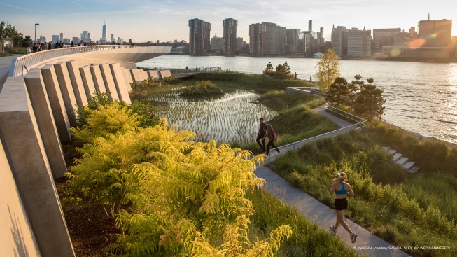 Hunter's Point South Waterfront Park, designed in a collaboration between SWA/Balsley and Weiss/Manfredi