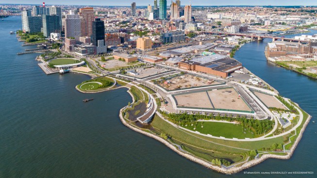 Hunter's Point South Waterfront Park, designed in a collaboration between SWA/Balsley and Weiss/Manfredi