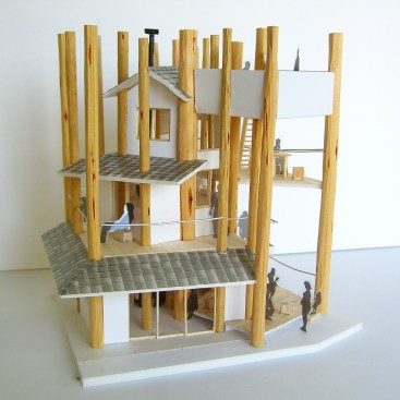 Model of Toyo Ito's Home-for-All house in Rikunzentakata