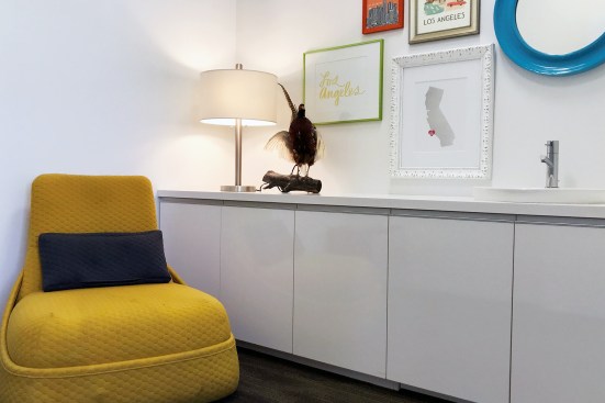 Lactation room in the Los Angeles office of Perkins+Will