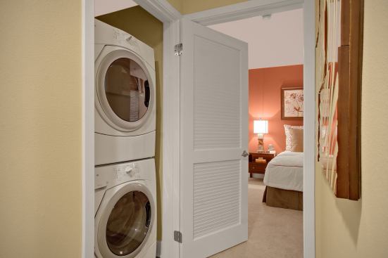 Each unit includes Energy Star full-size front load HE washers and dryers, dimmable lighting, and motion sensors.
