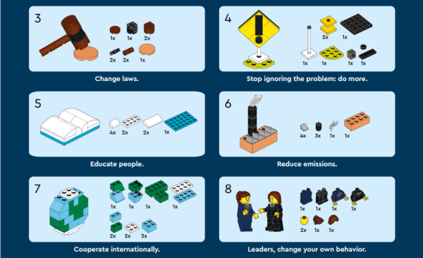 A detail from LEGO's 'Building Instructions for a Better World'
