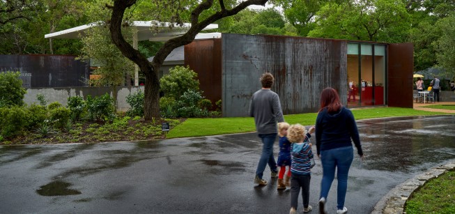 The Arrival Garden and Moody Pavilions at the sculpture park