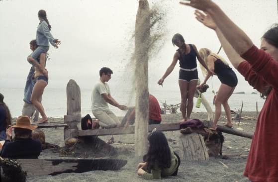 Anna Halprin (American, 1920–2021), Lawrence Halprin (American, 1916–2009). Experiments in Environment Workshops, 1966–71. Participants in the Sea Ranch Driftwood Village Rebuilt event, Sea Ranch, California. 1968. University of Pennsylvania. The Architectural Archives. Lawrence Halprin Collection.