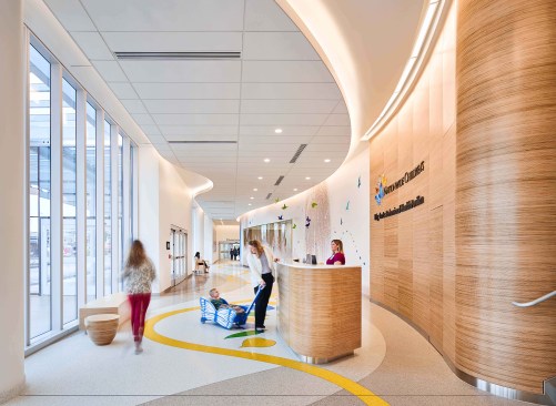 The Behavioral Health Pavilion by Architecture+ and NBBJ at the Nationwide Children’s Hospital in Columbus, Ohio.