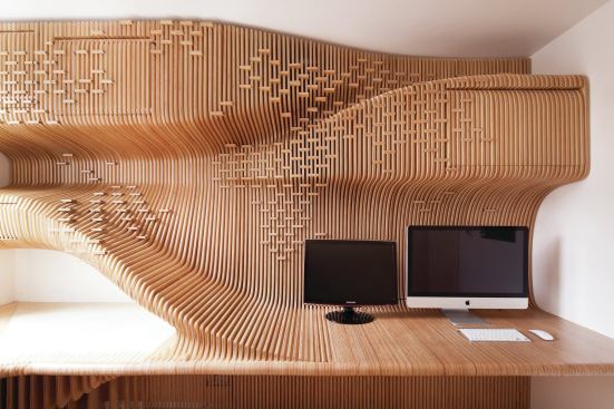Chelsea Workspace is a 75-square-foot home office in London digitally designed and fabricated by SDA.