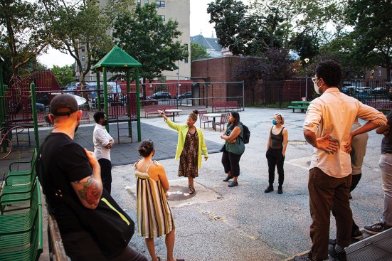 A Dark Matter University site visit for the Gowanus Houses community center.