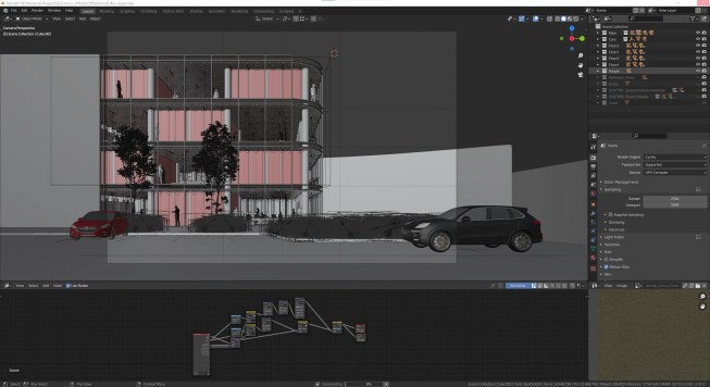 Rendering process created with Blender Cycles