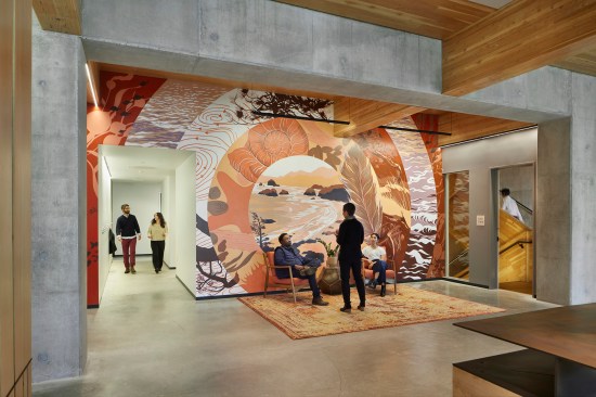 One of three murals Jessilyn Brinkerhoff painted for the PAE Living Building in Portland, Ore.