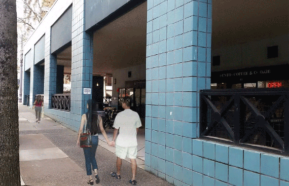 A comparison of the existing and renovated façade