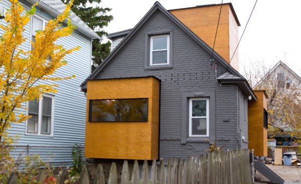 Quad Space, a thesis project for several Buffalo students who transformed a dilapidated house into a stylish 650-square-foot tiny home