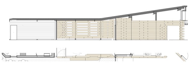 Elevation: Timber wall walkway