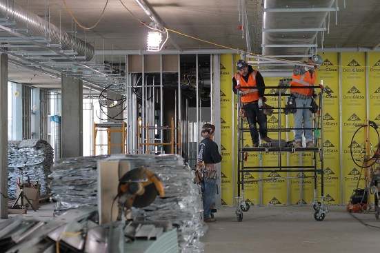 Sheets of phase-change material were installed in both exterior and interior walls