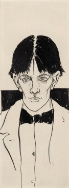 A pen and ink-wash self-portrait of Aubrey Beardsley, in the collection of the British Museum.