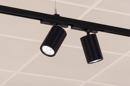 Detail of the Philips MS-S track light luminaire for retailer Marks and Spencer