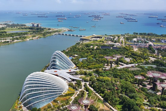 Singapore with view of the botanical gardens
