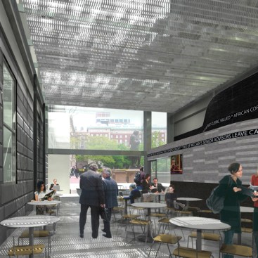 The Toni Stabile Student Center, by Marble Fairbanks. As part of his studies in Stevens' Product-Architecture Lab, Jonatan Schumacher developed algorithms that helped shape the building's roof panels to control solar heat gain.