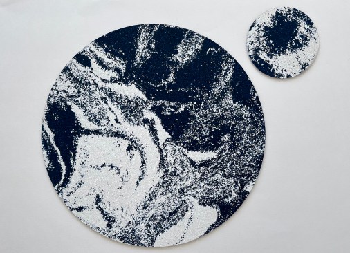 Particle placemat and coaster.
