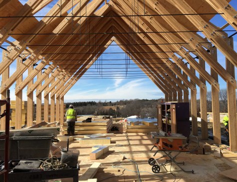 The gallery looks out to the center's bucolic surroundings.