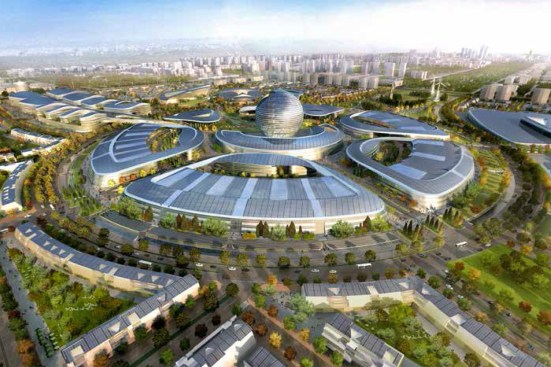 Plans to embed photovoltaics into the double-curved glass of the central orb on the Kazakhstan Pavilion, for the country's 2017 expo, were altered due to cost.