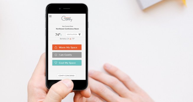 Comfy's mobile app lets individual control an indoor environment's temperature remotely.
