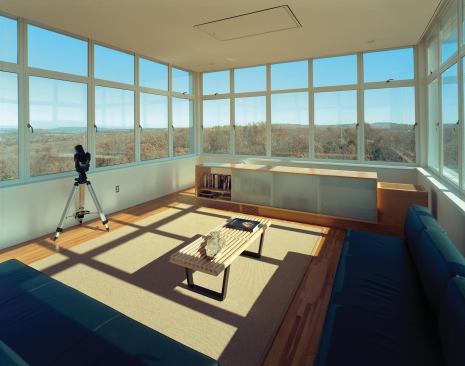The interior room of the TowerHouse provides a treehouselike vantage point.