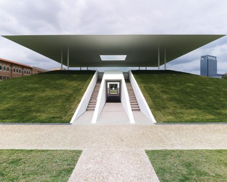Turrell’s enclosure can be entered by two aligned portals that recall the similar incision-into-hillside detail at the Tomb of Agamemnon in Mycenae.
