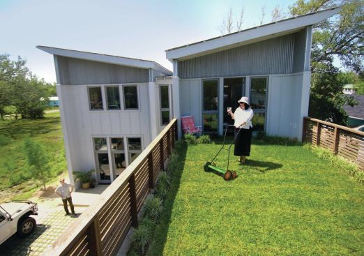 The Andersons’ own house, which survived Katrina in large part because of its green roof.