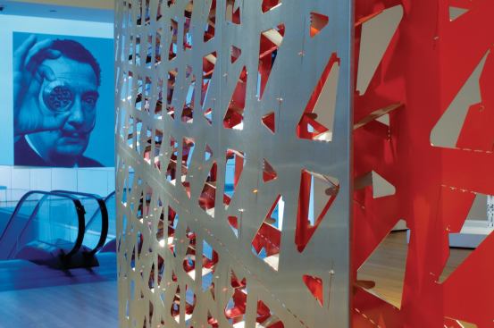 Marble Fairbanks Flatform is an attempt to generate a future prefabricated wall fragment. The designers joined two panels of 16-gauge stainless steel via laser-cut tabs.