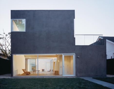 The 2004 Sale House in Venice, Calif., a single-family residence, was commissioned after the previous house on the site was destroyed in a fire. An adjacent garage and studio designed by California-based Morphosis Architects in 1978 survived the blaze and helped inform Johnston Marklee’s design. 