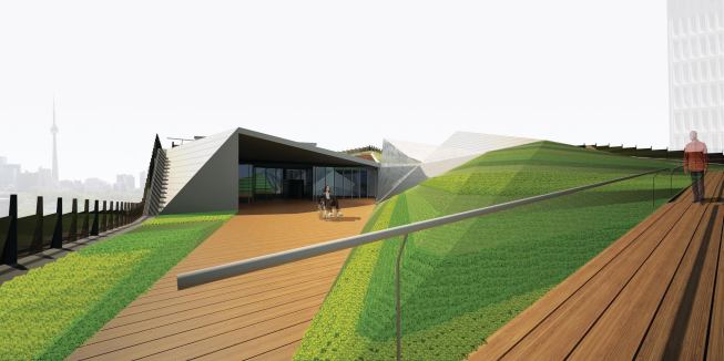 In an effort to increase the energy efficiency of the building by reducing the heat island effect, the architects insulated the roof to R30 and then added a green roof to further improve performance. The green roof is accessible to the student body and will be used as a laboratory space where landscape architecture students can experiment with different plant species.

